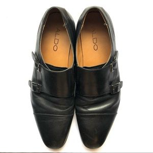 Men’s Aldo black dress shoes with buckles